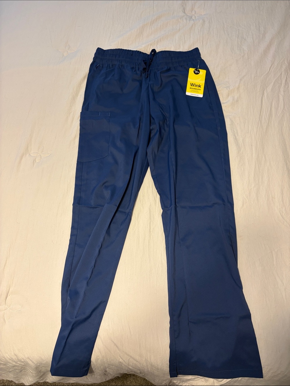 Wink Navy Cargo Scrub Pants with Drawstring
